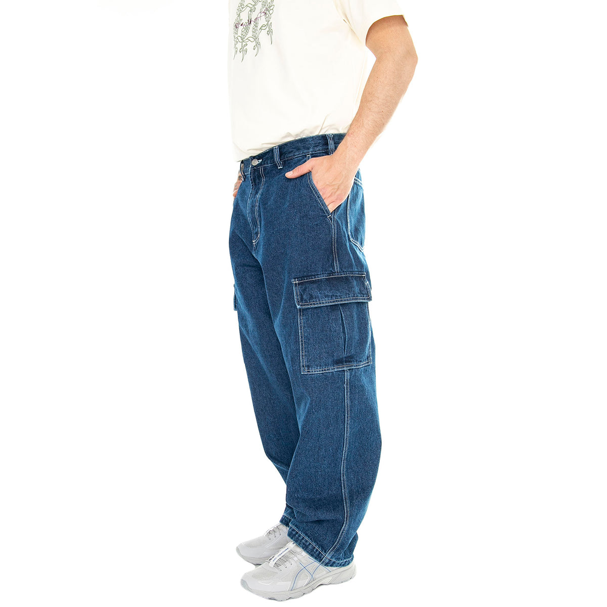 Big Wig Cardgo Denim Pant Stone Wash - Pantaloni Denim Jeans Uomo Blu 142010094-STN . OBEY 