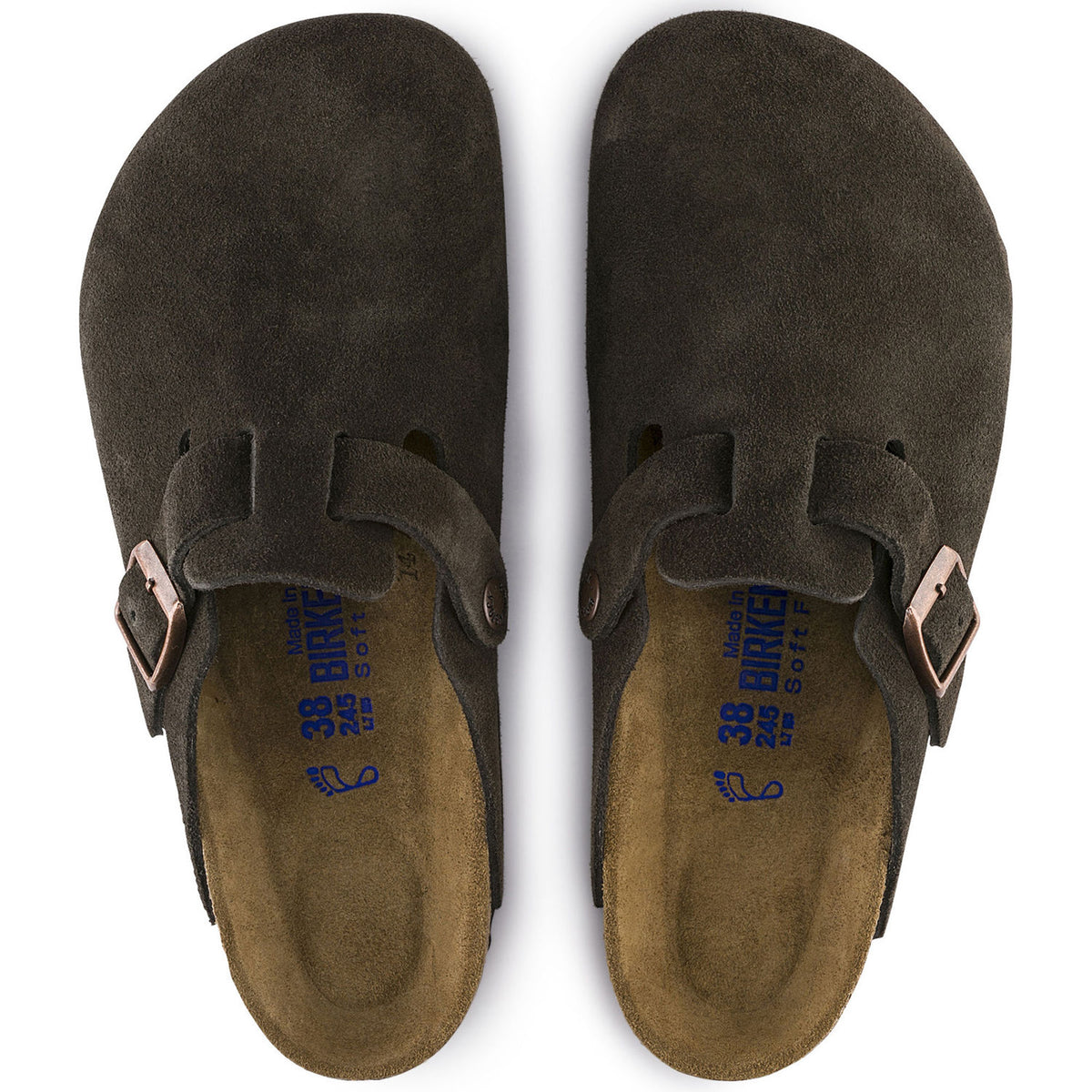 Mens Boston Soft Footbed Mocha Brown Sandals - Narrow Fit 660463 . BIRKENSTOCK 