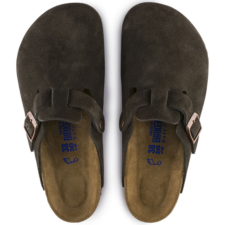 Mens Boston Soft Footbed Mocha Brown Sandals - Narrow Fit 660463 . BIRKENSTOCK 