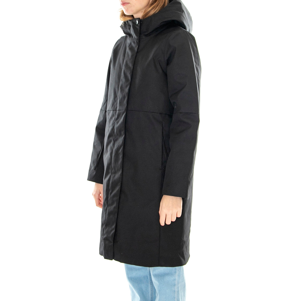 W´s Jacket Elvira Black Smart Cotton Blend - Giacca Invernale con Cappuccio Donna Nera 330735-110 . ELVINE 