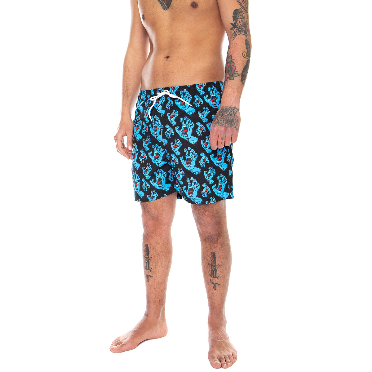 Mens Hands All Over Swimshorts - Black - Bermuda da Bagno Uomo Neri SC-SS21-029 . SANTA CRUZ 
