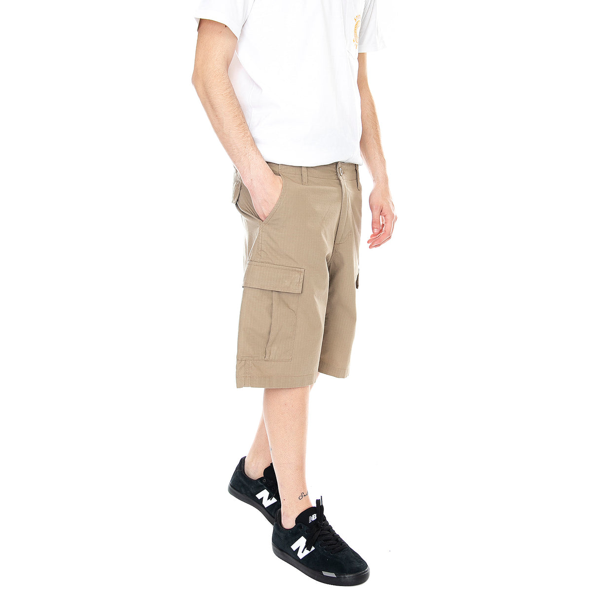 Mens Aviation Shorts - Leather Brown Rinsed - Bermuda Cargo Uomo Marroni I028245.8Y.02.00 . CARHARTT WIP 