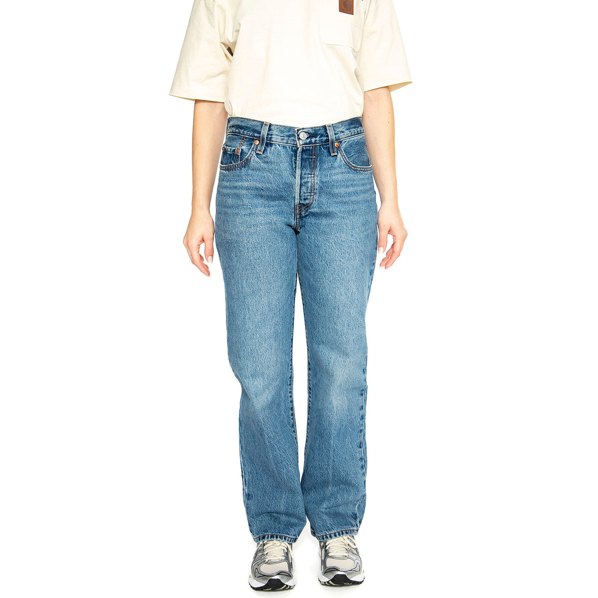 90's 501 Drew Me Light Indigo Worn In - Pantaloni Denim Jeans Donna Blu A1959-0005 . LEVIS 