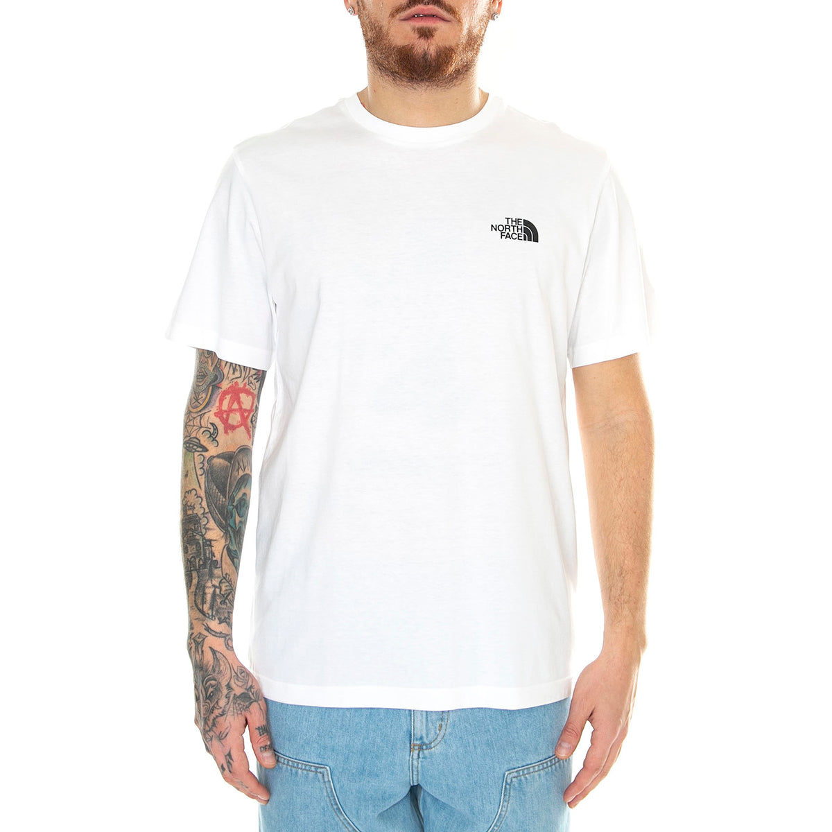 M S/S Simple Dome Tee Tnf White - Maglietta Girocollo Uomo Bianca NF0A87NGFN41 . THE NORTH FACE 