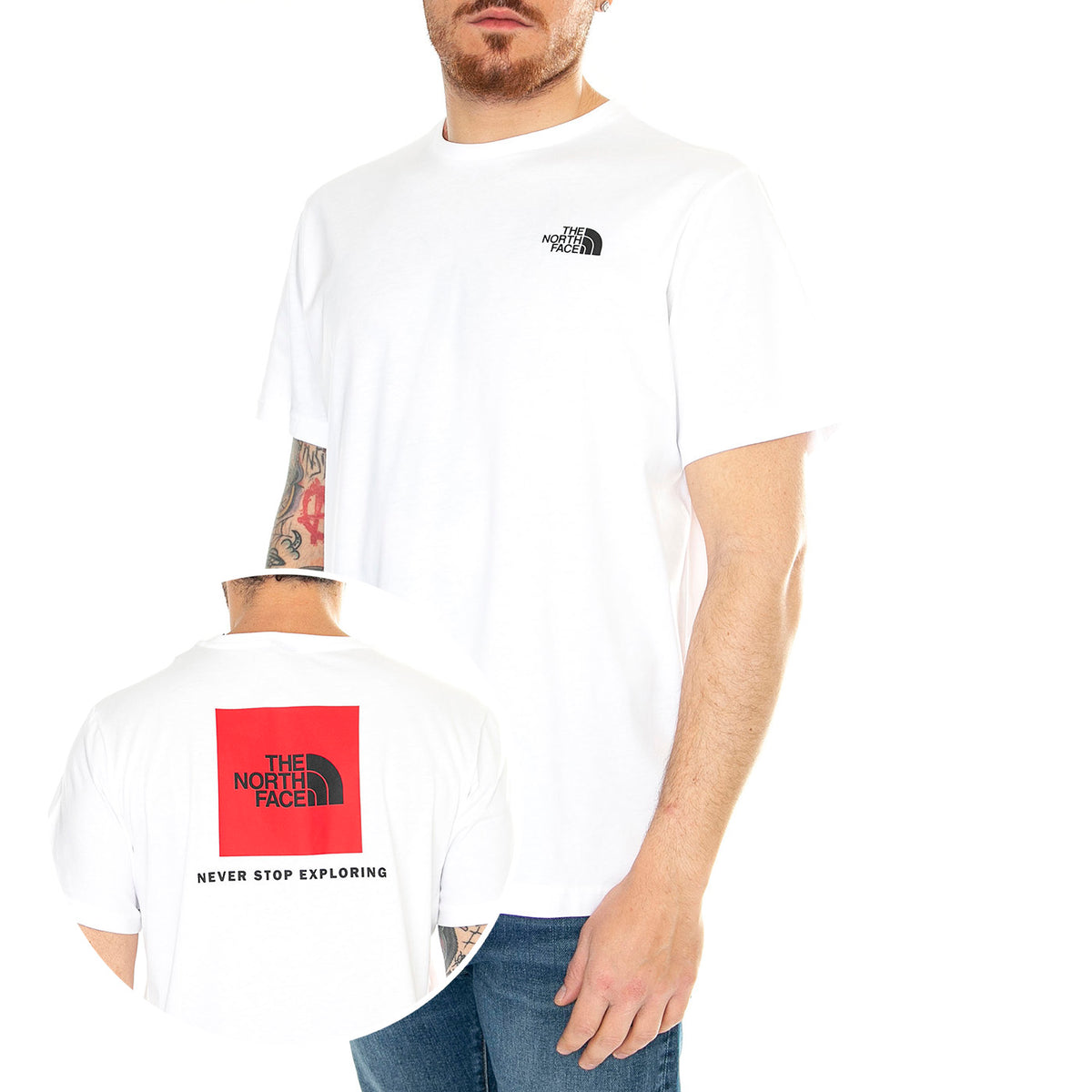 M S/S Redbox Tee Tnf White - Maglietta Girocollo Uomo Bianca NF0A87NPFN41 . THE NORTH FACE 