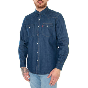 Barstow Western Standard Lower Haight Med Indigo Flat Finish - Camicia Denim Jeans Uomo Blu 85744-0041 . LEVIS 