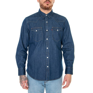 Barstow Western Standard Lower Haight Med Indigo Flat Finish - Camicia Denim Jeans Uomo Blu 85744-0041 . LEVIS 