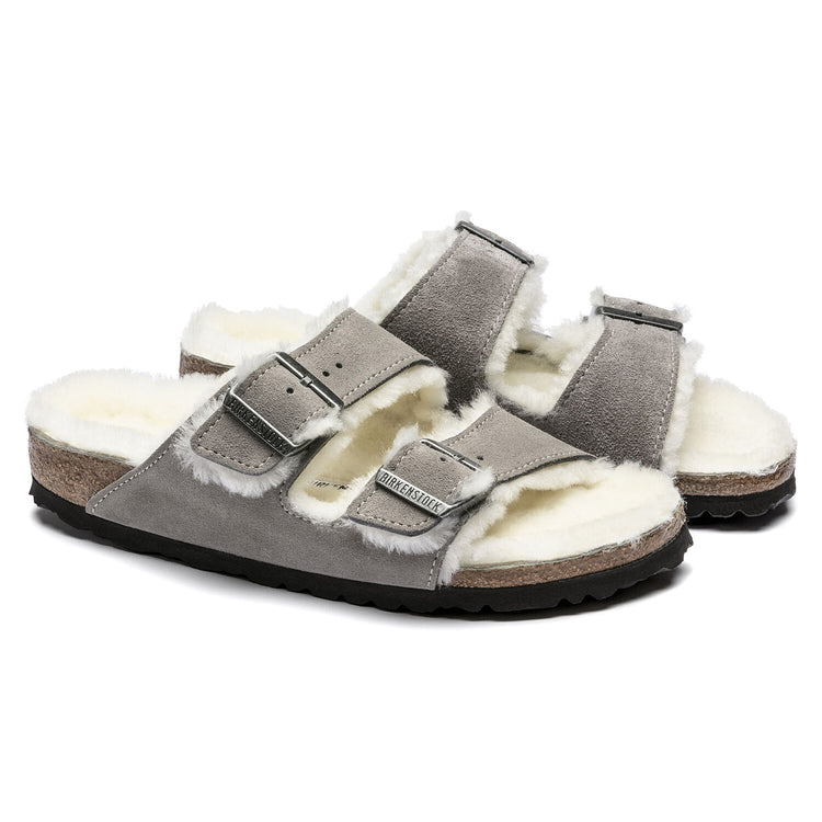 Arizona Shearling - Sandali Donna Grigi - Calzata Stretta 1017403 . BIRKENSTOCK 
