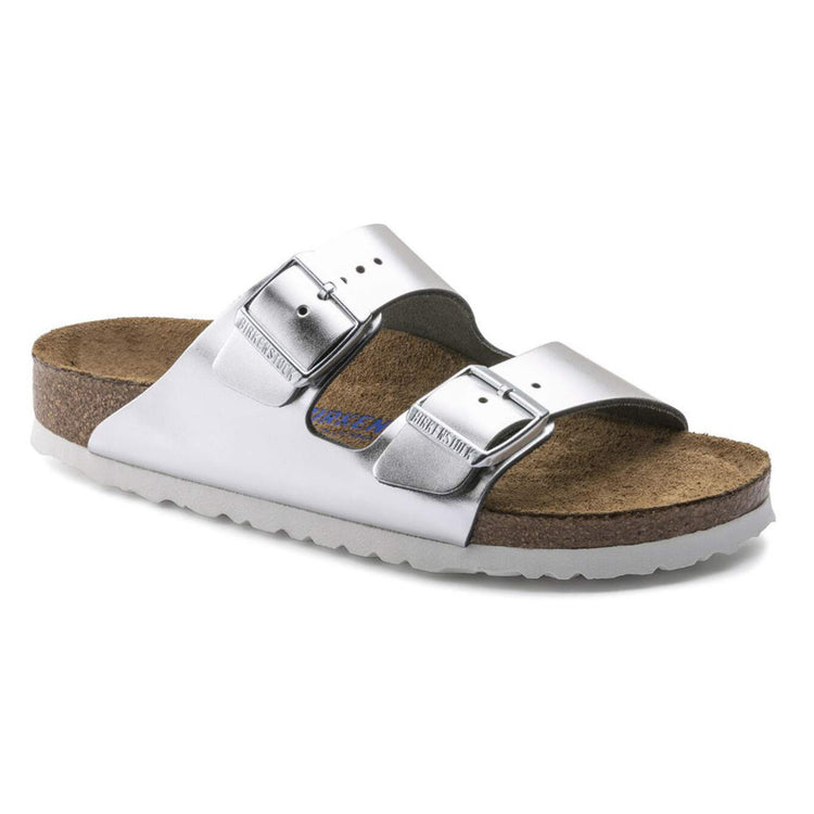 ARIZONA SOFT FOOTBED SANDALS CALZATA STRETTA - METALLIC SILVER - Sandali Uomo Argento 85180_4 . BIRKENSTOCK 