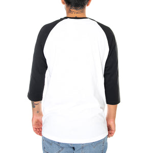 Mn OTW Raglan T-Shirt - White / Black - Maglieta Maniche 3/4 Uomo Bianca VXXMYB2 . VANS 