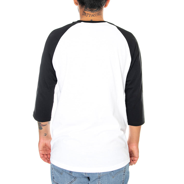 Mn OTW Raglan T-Shirt - White / Black - Maglieta Maniche 3/4 Uomo Bianca VXXMYB2 . VANS 