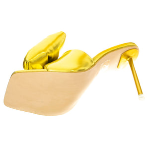 BOW-DOWN GREEN METALLIC PU - Scarpe con Tacco Donna Verdi JCSJC-932-1-12- GR . JEFFREY CAMPBELL 