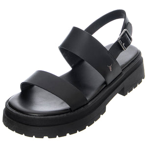 WOMENS LOYALTY SANDALS BLACK PIGMENT - Sandali Donna Neri WSSLOYALTY-BLK . WINDSOR SMITH 