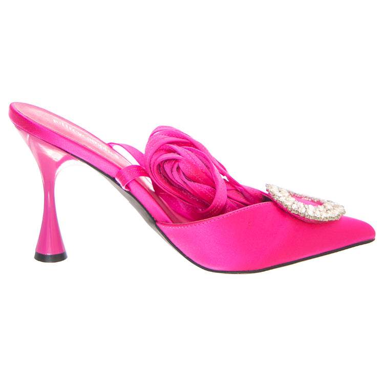 W' Angleina-O Fuchsia Satin / Silver Sandals - Sandali Donna Rosa JC-ANGELINAFUC . JEFFREY CAMPBELL 