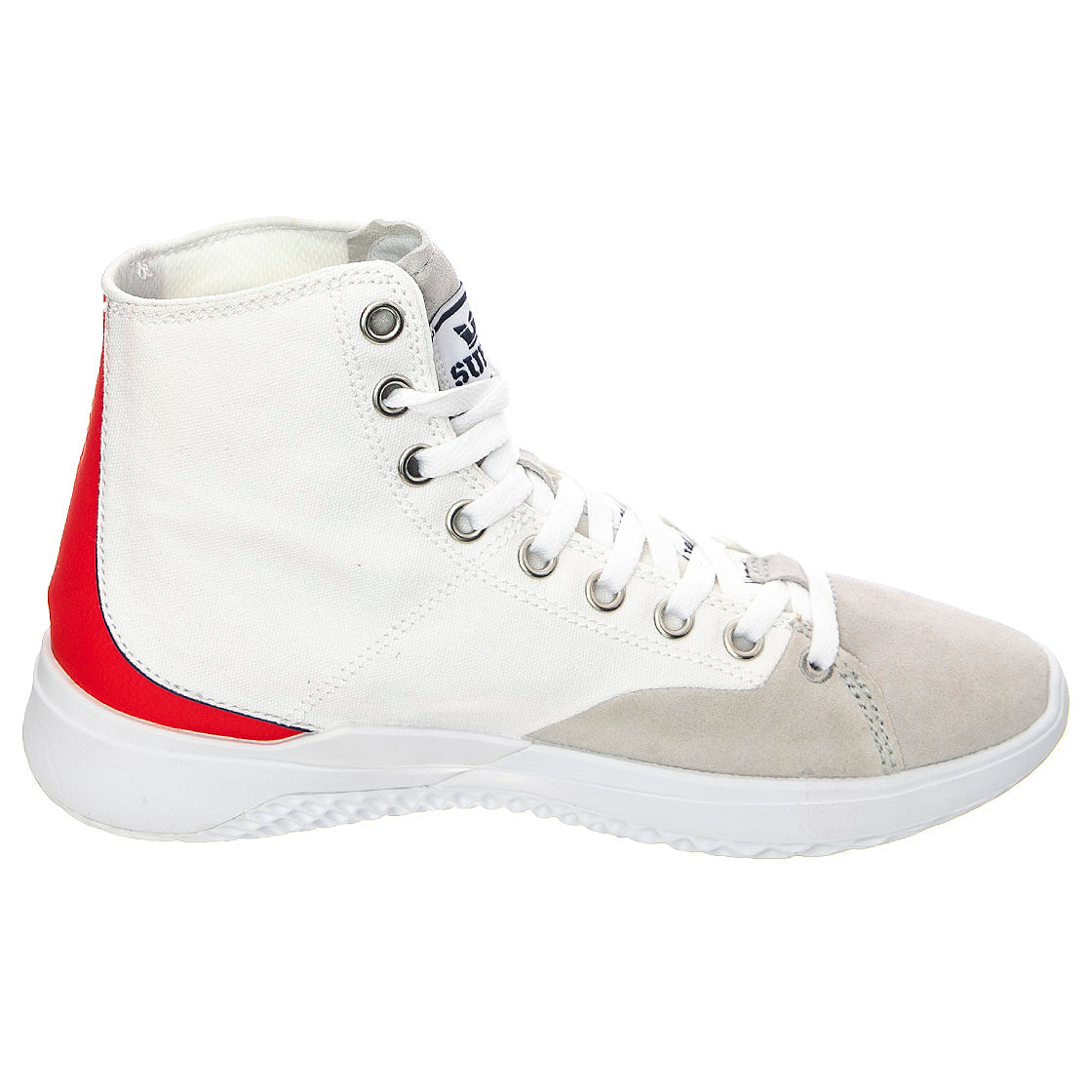 Statik - Scarpe Stringate Profilo Alto Uomo Bianche STATIK White-White . SUPRA 