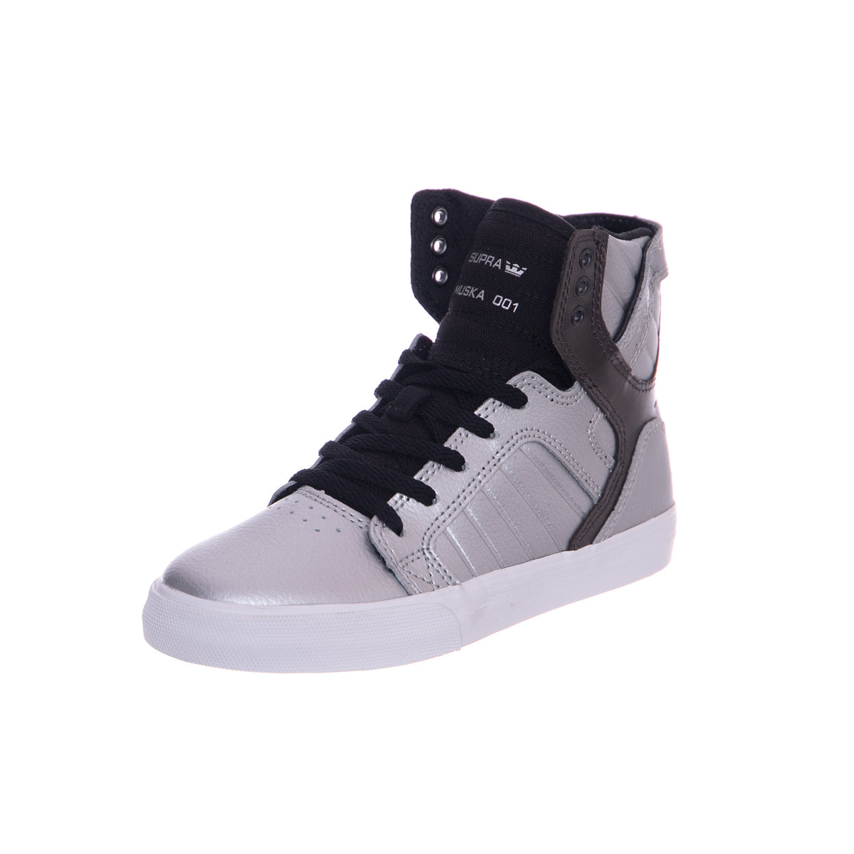 Kids Skytop Shoes - Silver Metallic / Black Shoes - Scarpe Profilo Alto Bambino Argento / Nere 58003-052-M . SUPRA 
