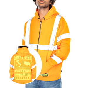 U.P.W.W. Fib Zip Hood Sweatshirt - Orange - Felpa con Cappuccio e Zip Uomo Arancione 20WISZ61-ORANGE . IUTER 
