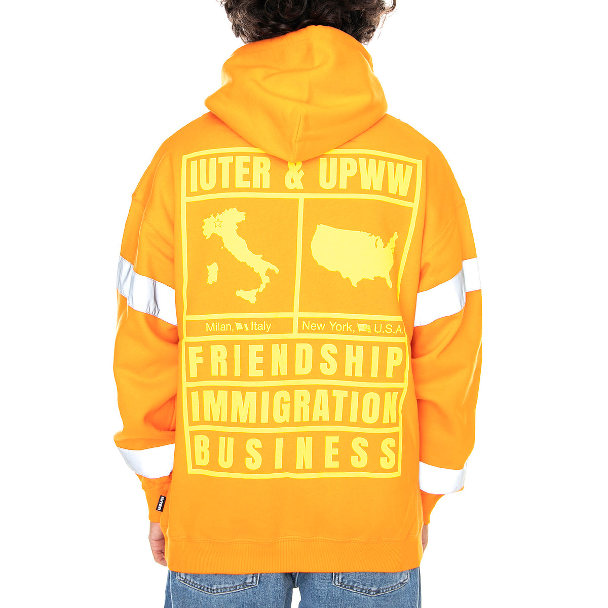 U.P.W.W. Fib Zip Hood Sweatshirt - Orange - Felpa con Cappuccio e Zip Uomo Arancione 20WISZ61-ORANGE . IUTER 