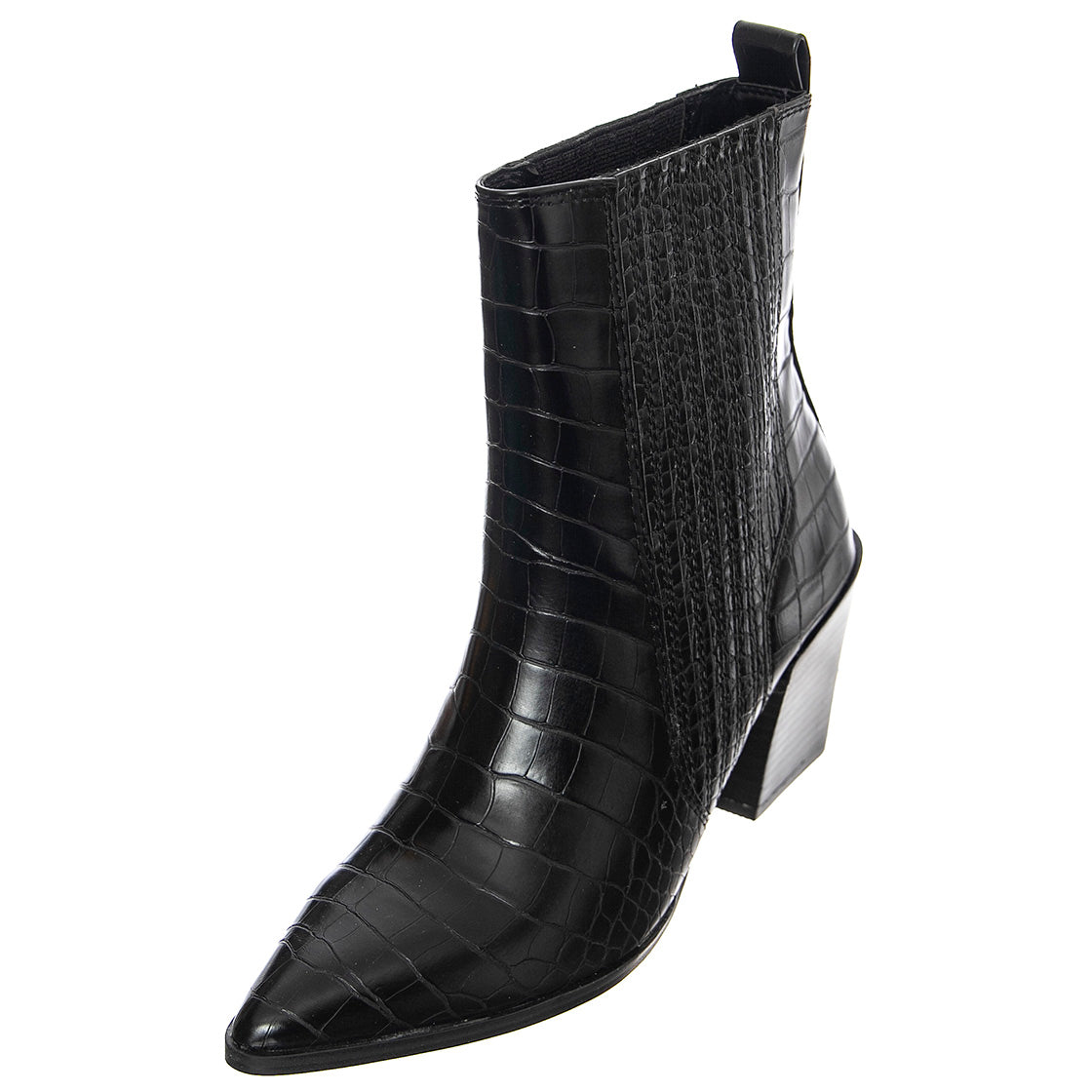 Renewed - Stivaletti Profilo alla Caviglia Donna Neri / Croco SMSRENEWED-BLK . STEVE MADDEN 
