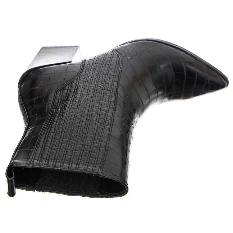 Renewed - Stivaletti Profilo alla Caviglia Donna Neri / Croco SMSRENEWED-BLK . STEVE MADDEN 