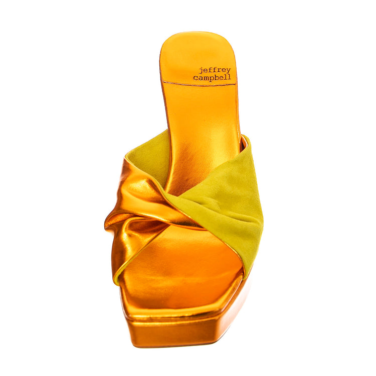 Hollyweird Yellow Kid Suede and Pu - Sandali Donna Arancioni JCSR201L-100-YEL . JEFFREY CAMPBELL 