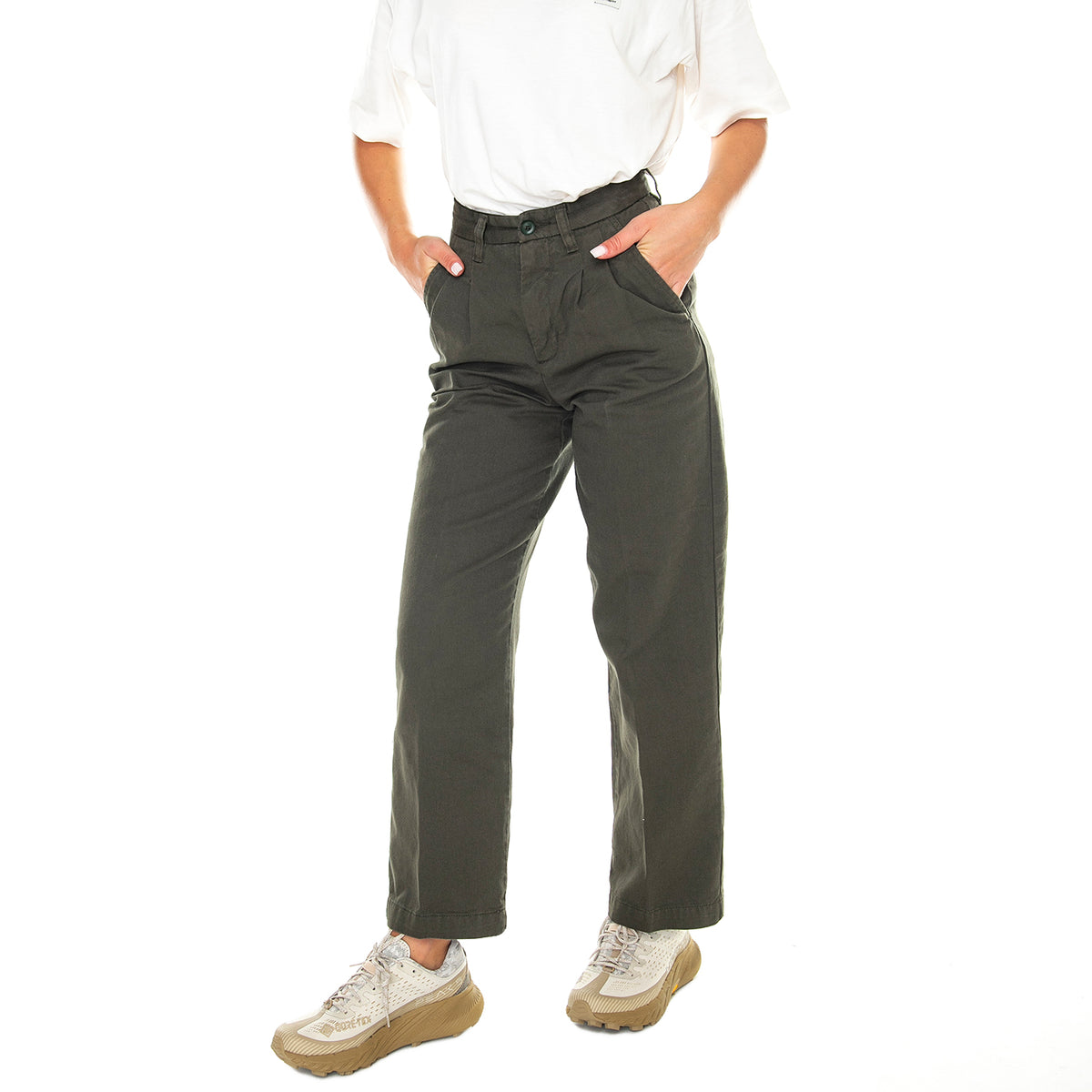 W' Cara Pant Plant /garment dyed - Pantaloni Donna Verdi I029802.1NQGD . CARHARTT WIP 