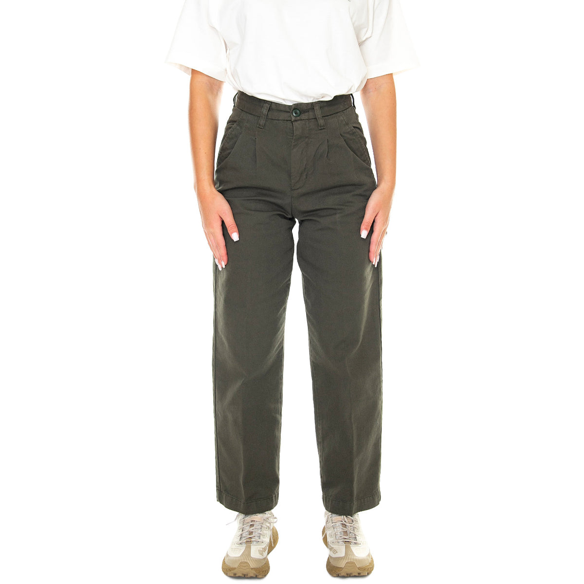 W' Cara Pant Plant /garment dyed - Pantaloni Donna Verdi I029802.1NQGD . CARHARTT WIP 