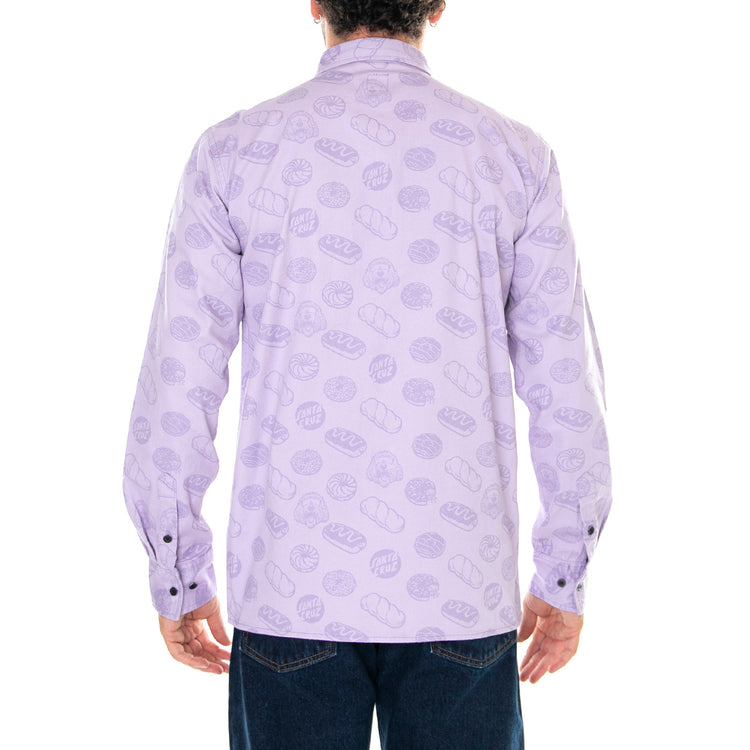 McCoy Donut Dog Shirt Digital Lavender - Camicia Uomo Viola McCoy Donut Dog Shirt DigitalL . SANTA CRUZ 