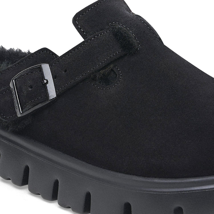 Boston Chunky Shearling - Black - Sabot in Pelle Scamosciata Donna 1028453 . BIRKENSTOCK 
