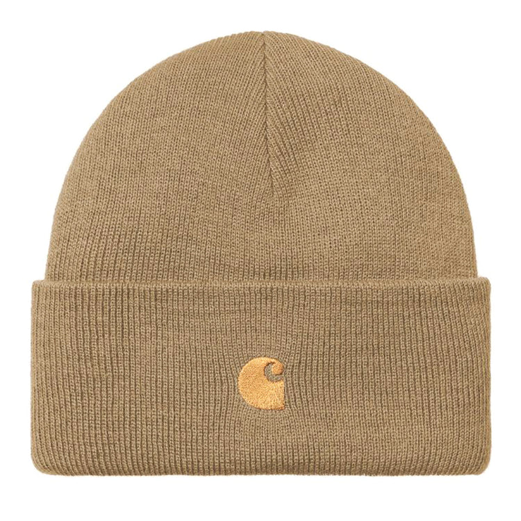 Chase Beanie Peanut / Gold - Cappellino a Cuffia Marrone I026222.2GQXX . CARHARTT WIP 