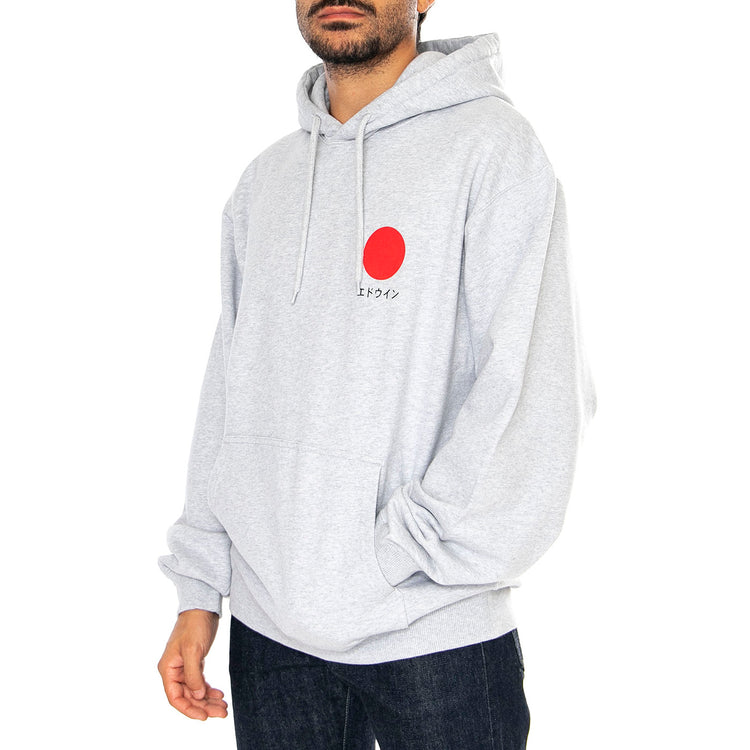 Japane Sun Hoodie Sweat Grey Marl - Felpa con Cappuccio Uomo Grigia I034187.DF.67.-DF.67 . EDWIN 