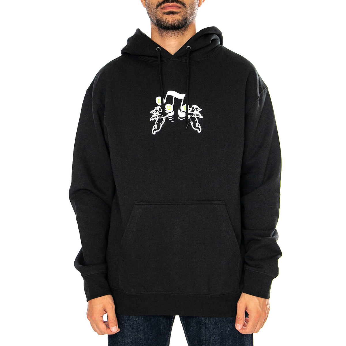 Song P/O Hoodie Black - Felpa Girocollo Uomo Nera PF00681-BLACK . HUF 