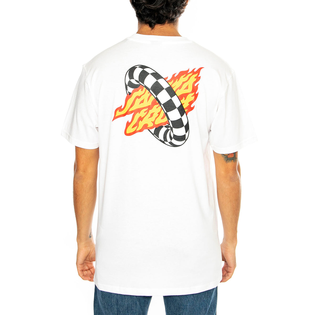 Goal Flame White - Maglietta Girocollo Uomo Bianca SCA-TEE-11380 . SANTA CRUZ 