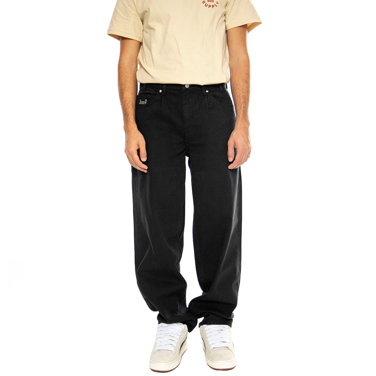 Crome Pant Black Denim - Pantaloni Denim Jeans Uomo Neri PT00242-BLACK . HUF 