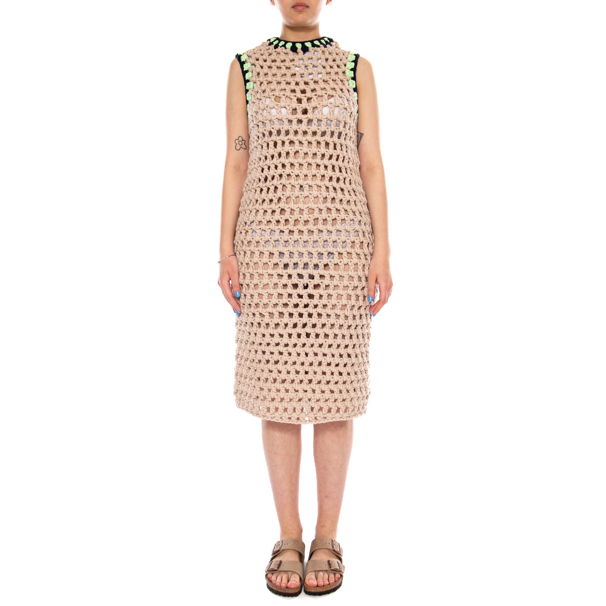 ANGELITA MAXI CROCHET DRESS BEIGE - Abito Perforato Donna Beige 1154391 BG UGG 