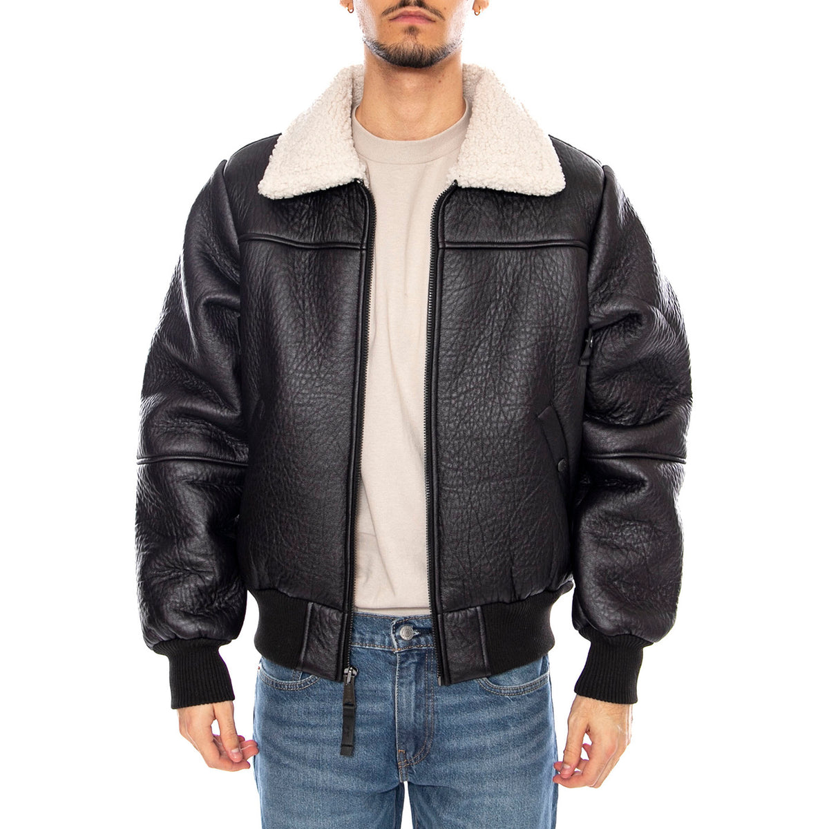 B-15 MOD Jacket -- Giacca Uomo Nera F258117 3 ALPHA INDUSTRIES 