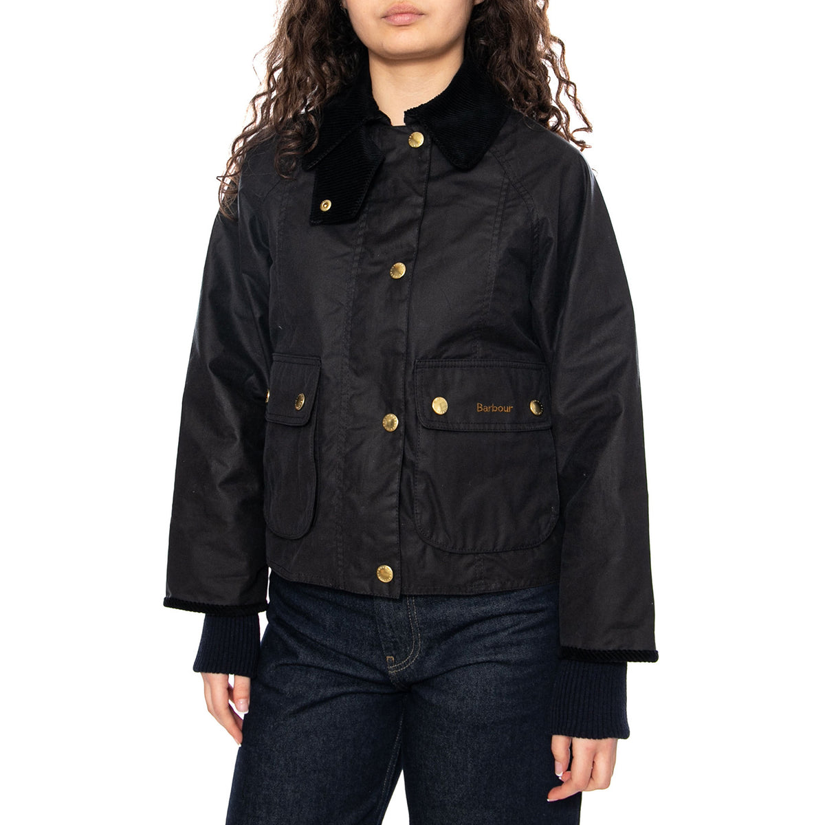 Cropped Beadnell Wax Jacket Navy / Classic - Giacca Donna Blu LWX1403 NY92 BARBOUR 