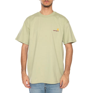 S/S American Script T-Shirt Pale Olive - Maglietta Girocollo Uomo Verde I029956.UVXX . CARHARTT WIP 