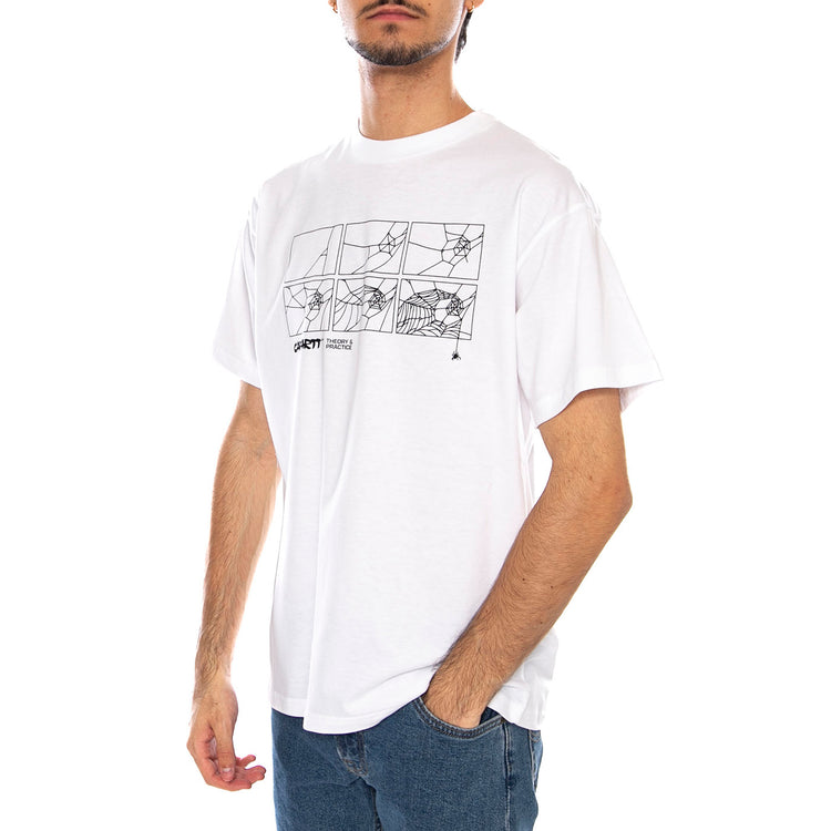S/S Theory And Practice T-S White - Maglietta Girocollo Uomo Bainca I035501.02XX . CARHARTT WIP 