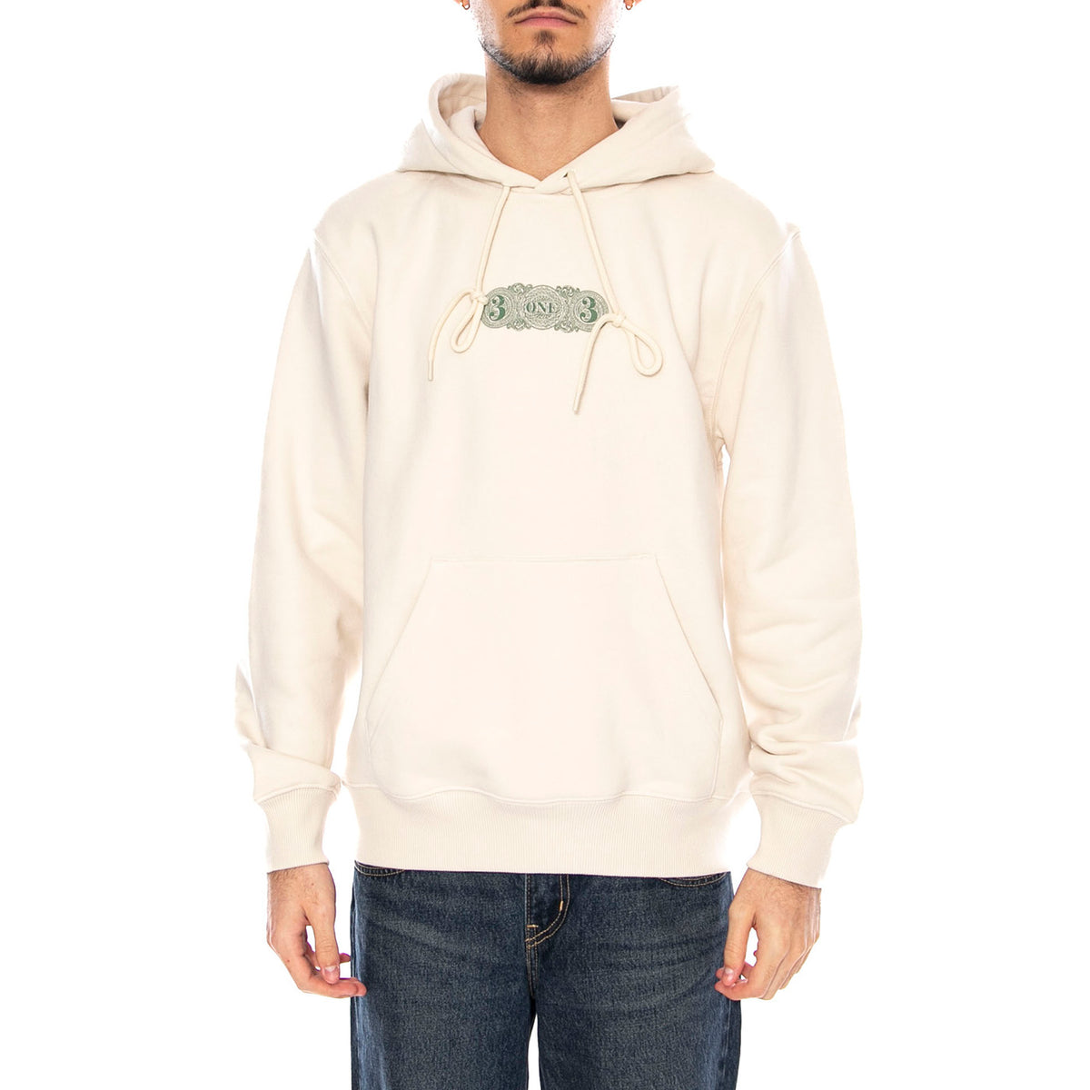 Hooded 3 One 3 Sweat -- Felpa Uomo Cappuccio Ecrù I035645.1NGXX . CARHARTT WIP 