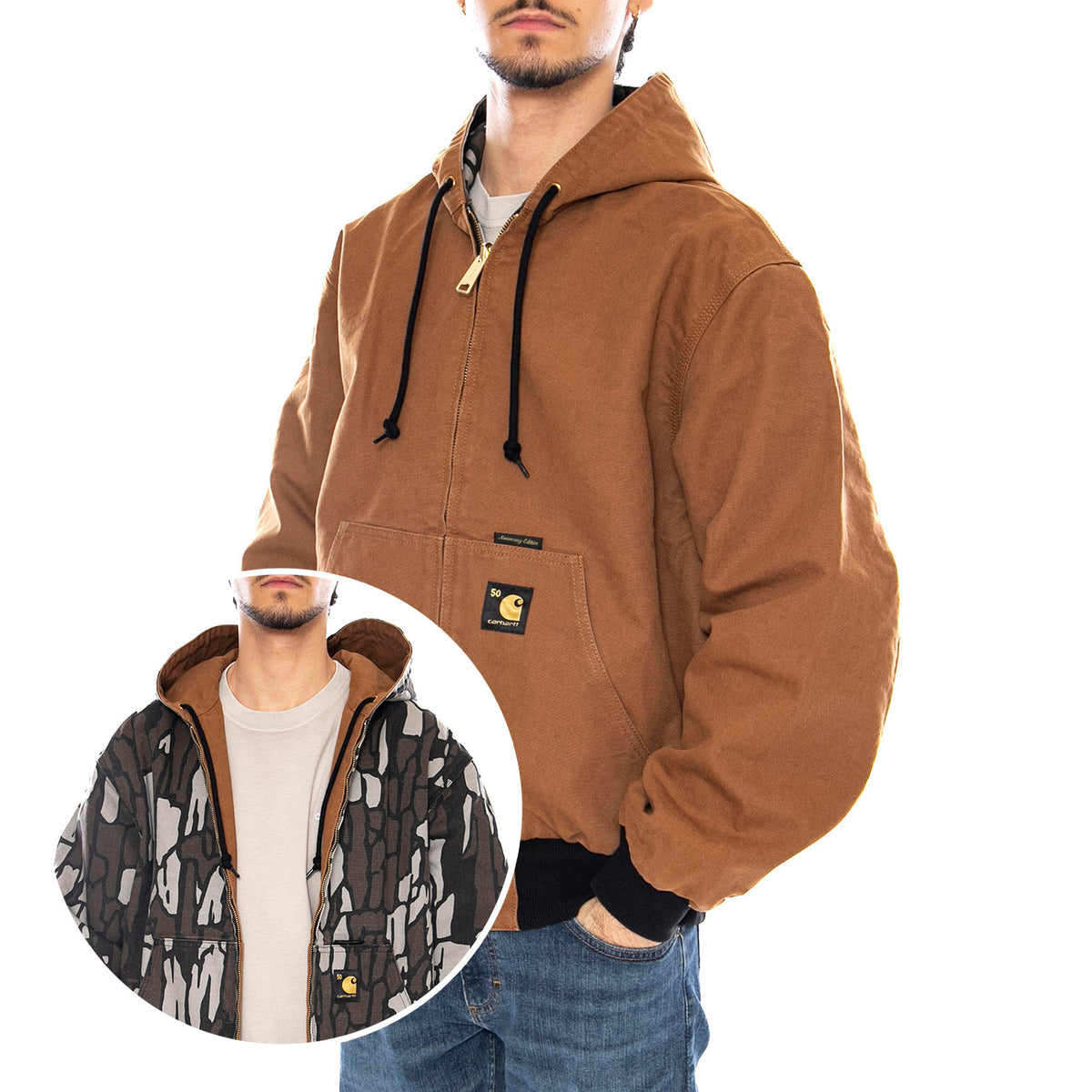 50 Years Anniversary OG Active Jacket Canvas Hamilton Brown / Camo Trebark - Giacca Uomo Marrone I036412.3GK02 . CARHARTT WIP 