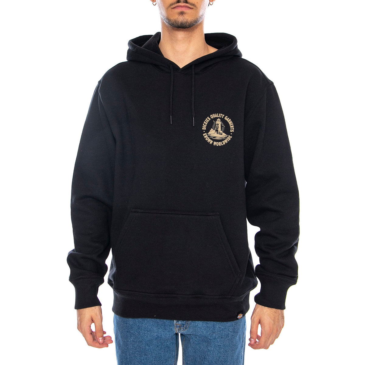 Parrotsville Hoodie Black - Felpa con Cappuccio Uomo Nera DK0A87NRBLK1 . DICKIES 