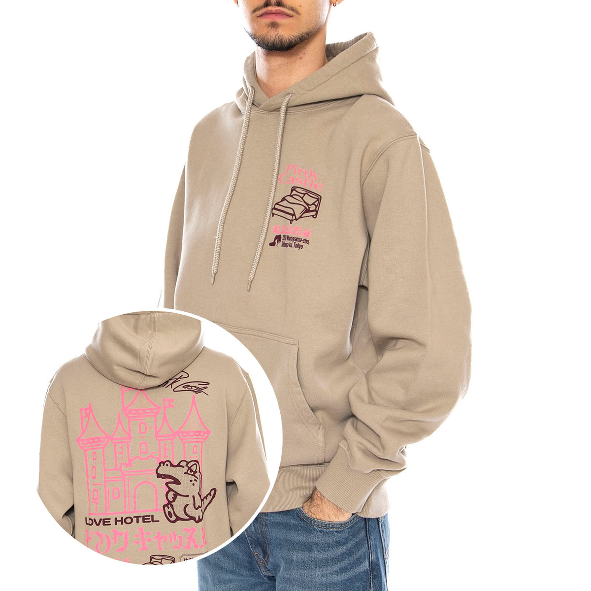 Pink Castle Hoodie Sweat -- Felpa con Cappuccio Uomo Beige I036405. 3FA.67 EDWIN 