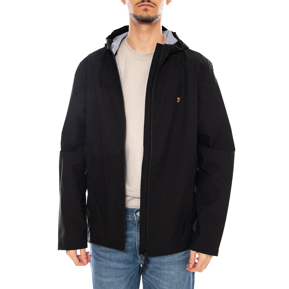 Rhodes Hooded Jacket - Giacca Uomo con Cappuccio Nera F4RFF031 10 FARAH 
