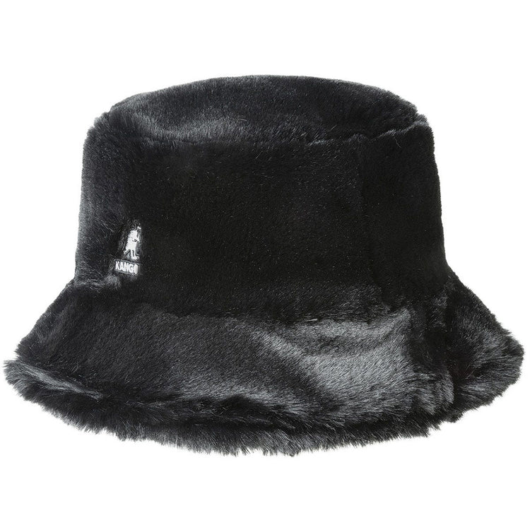 FAUX FUR BUCKET SOLID BLACK - Cappello da Pescatore Nero K4370 SB002 KANGOL 