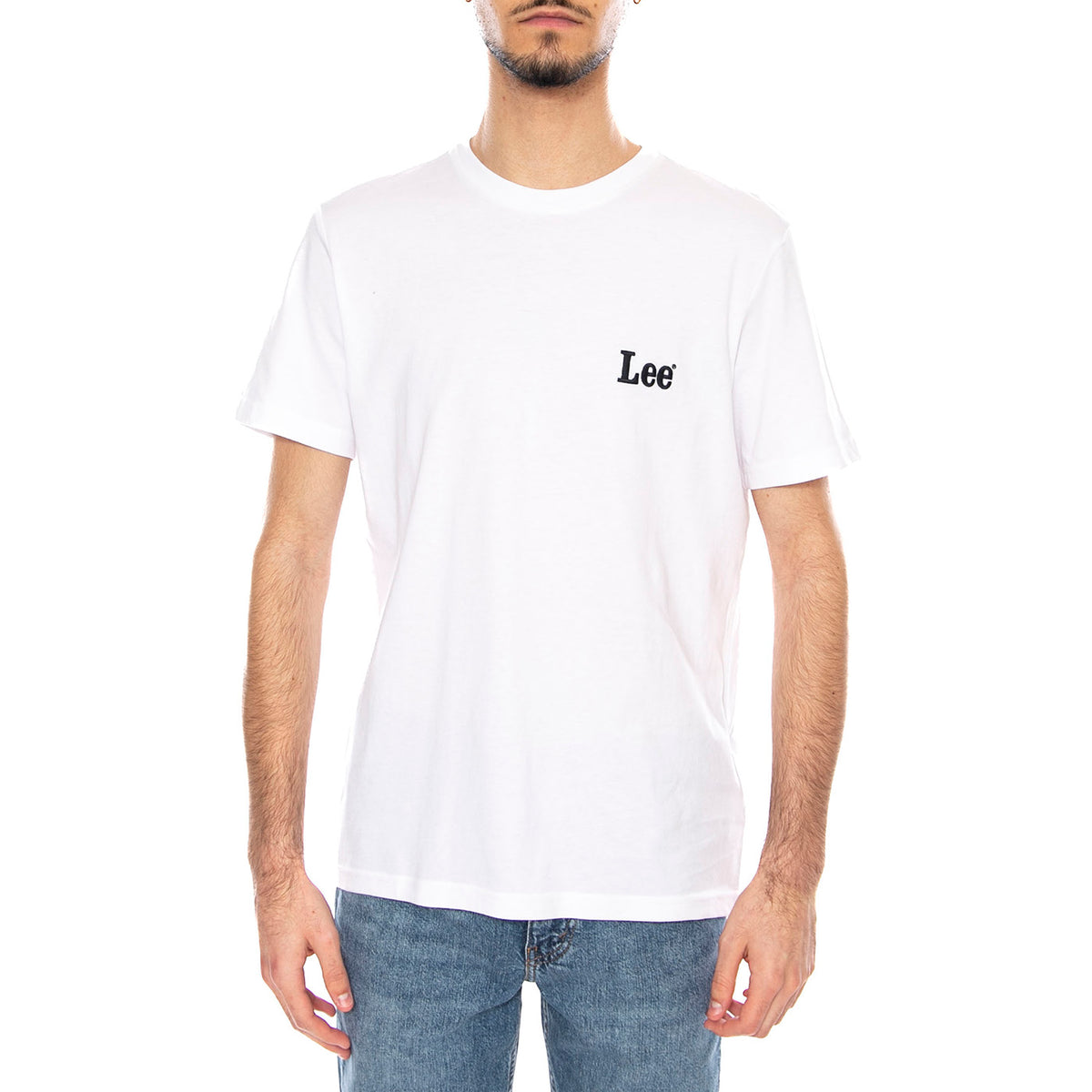 Ss Small Logo Tee Bright White -- Maglietta Girocollo Uomo Bianca 112370503 . LEE 
