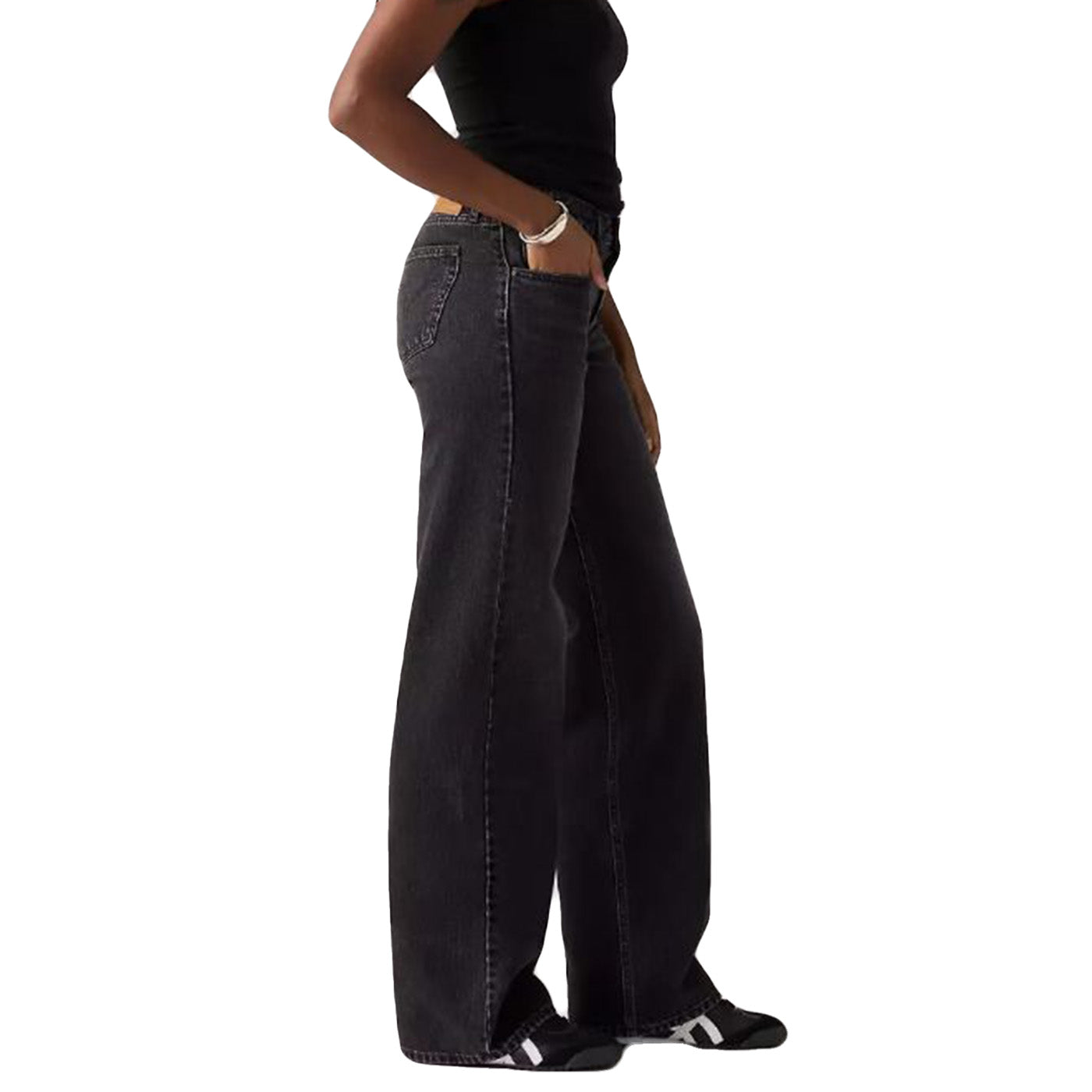 LOW LOOSE TECH STORM BLACK - Pantaloni Denim Jeans Donna Neri A5566-0027 . LEVIS 