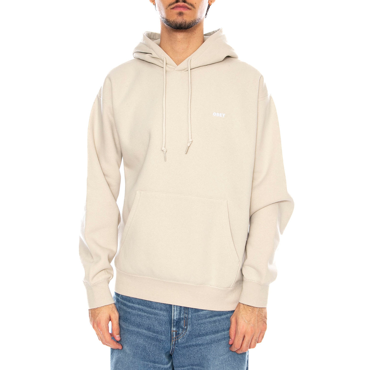Established Works Bold Hood II Fleece Moonstruck - Felpa con Cappuccio Uomo Beige 112470216 MNS OBEY 