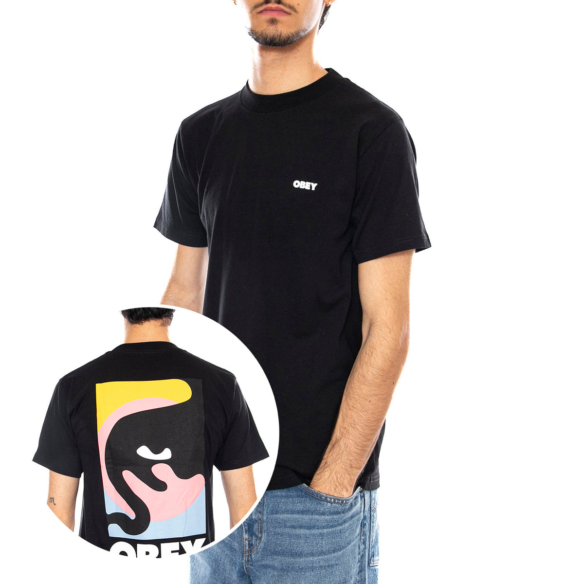 Obey Quarter Icon Tee - Magliietta Girocollo Uomo Nera 165264193 BLK OBEY 