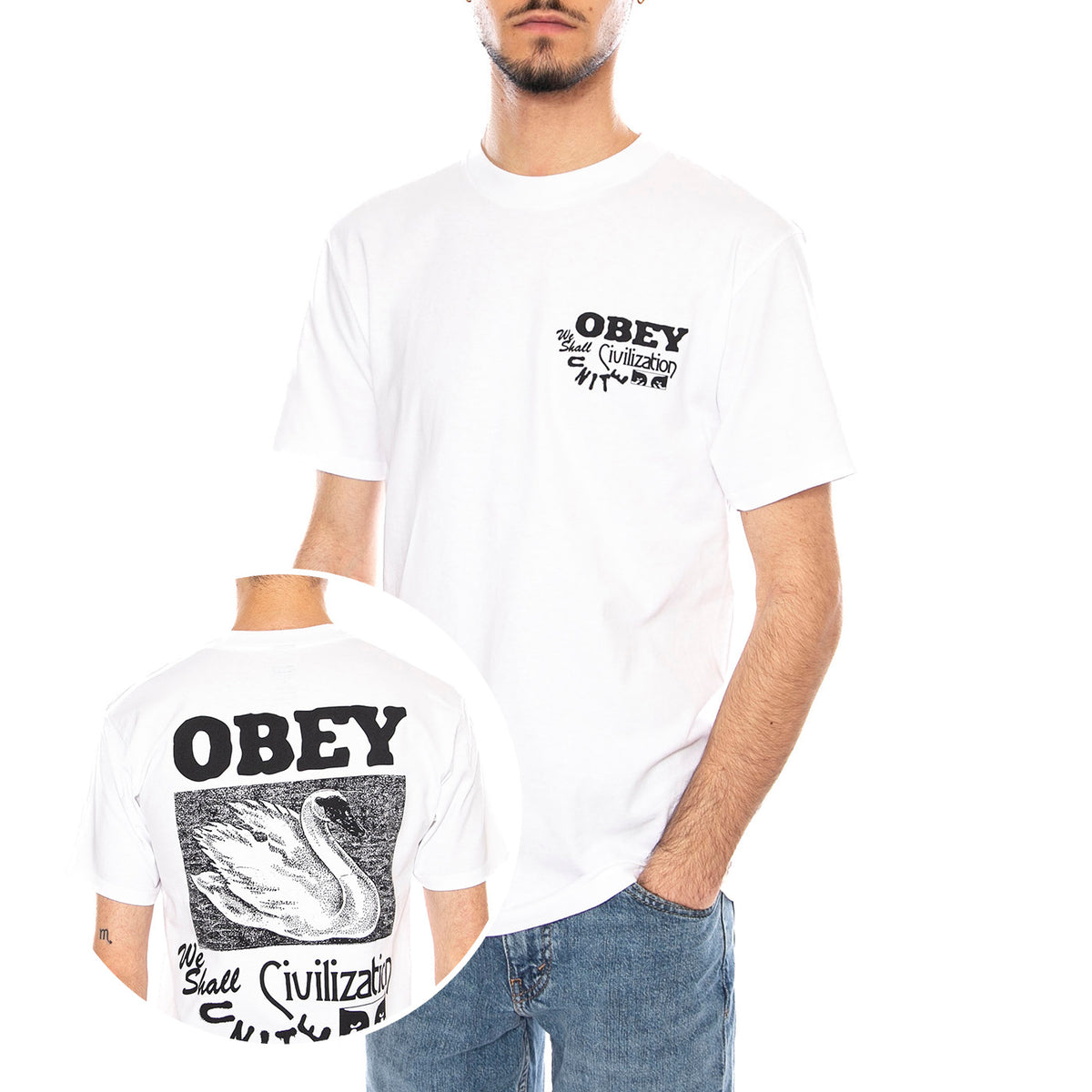 Obey Civilization Tee White -- Maglietta Girocollo Uomo Bianca 165264205 WHT OBEY 